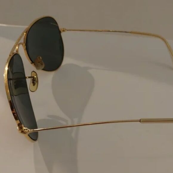 VTG B&L USA Ray-Ban Gold Aviator 58mm + OG Bausch & Lomb Case G15 Glass Lenses - Picture 8 of 9